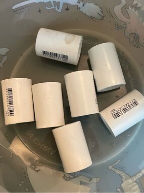 Pipe Couplings White Plastic Connectors - Lot of 7 Pvc